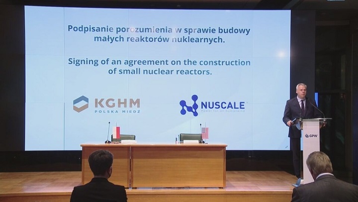 Briefing prasowy KGHM Polska Miedź S.A. oraz Nuscale, fot. kadr z filmu