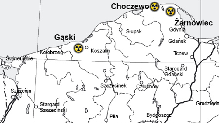 Proponowane przez PGE lokalizacje elektrowni jądrowej, fot. Portal nuclear.pl