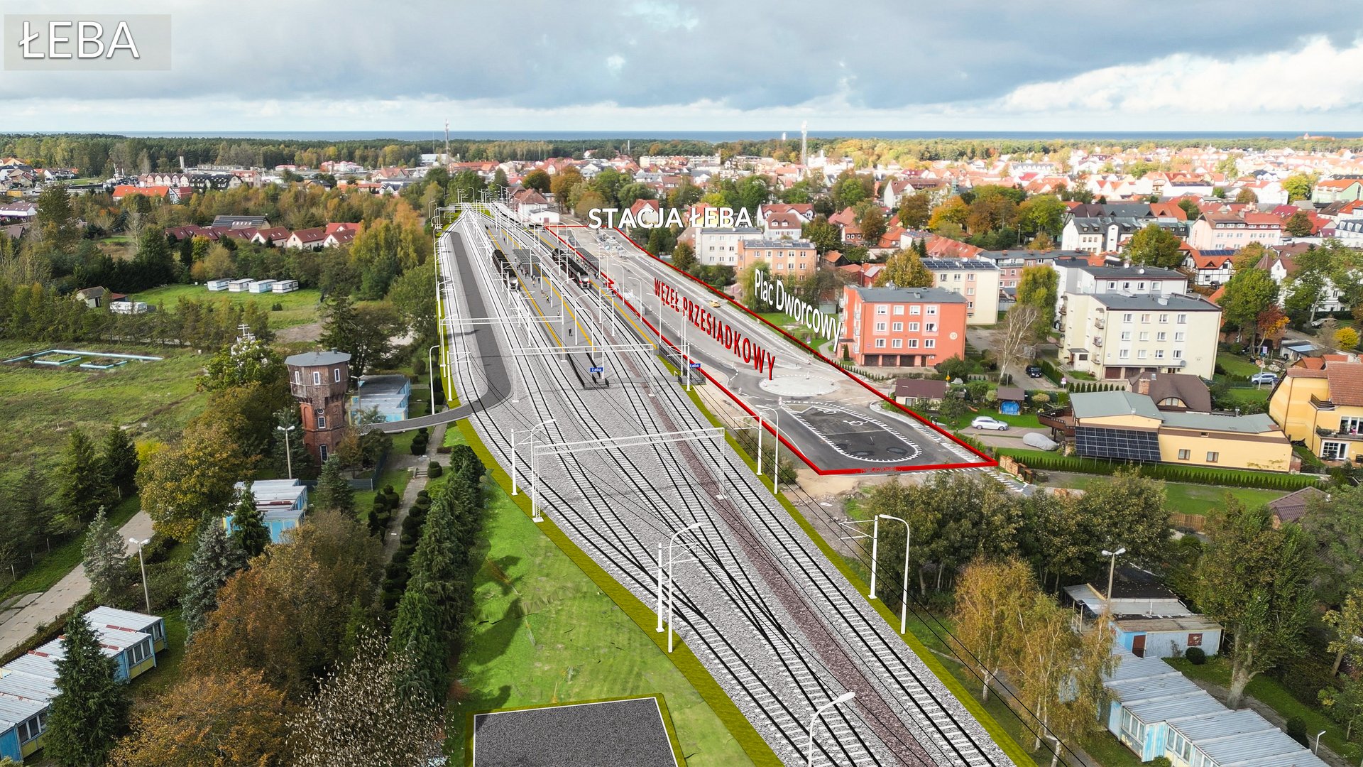 Wizualizacja stacji Łeba na linii kolejowej nr 229, fot. PLK